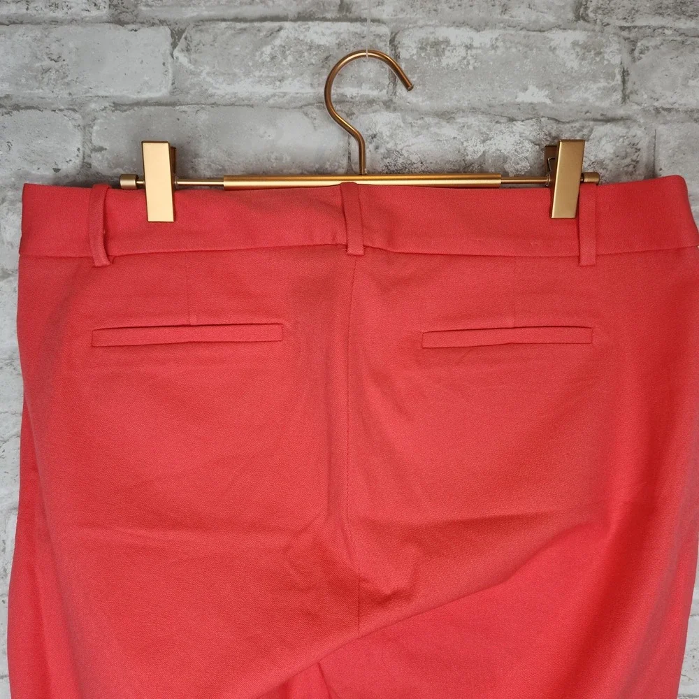 J. Crew Ankle Pants Orange Coral Stretch Cotton Professional 10